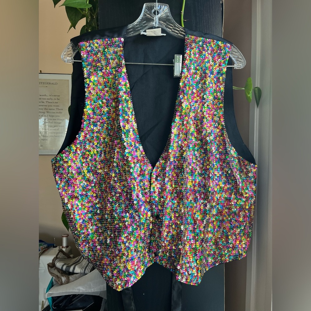 Vintage Fashion Fantasy Multicolor Beaded & Sequin Women's Vest